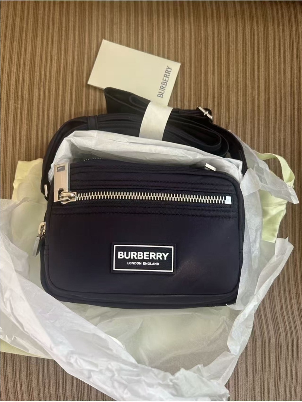 Burberry Black Nylon Logo Belt Bag with Silver Hardware